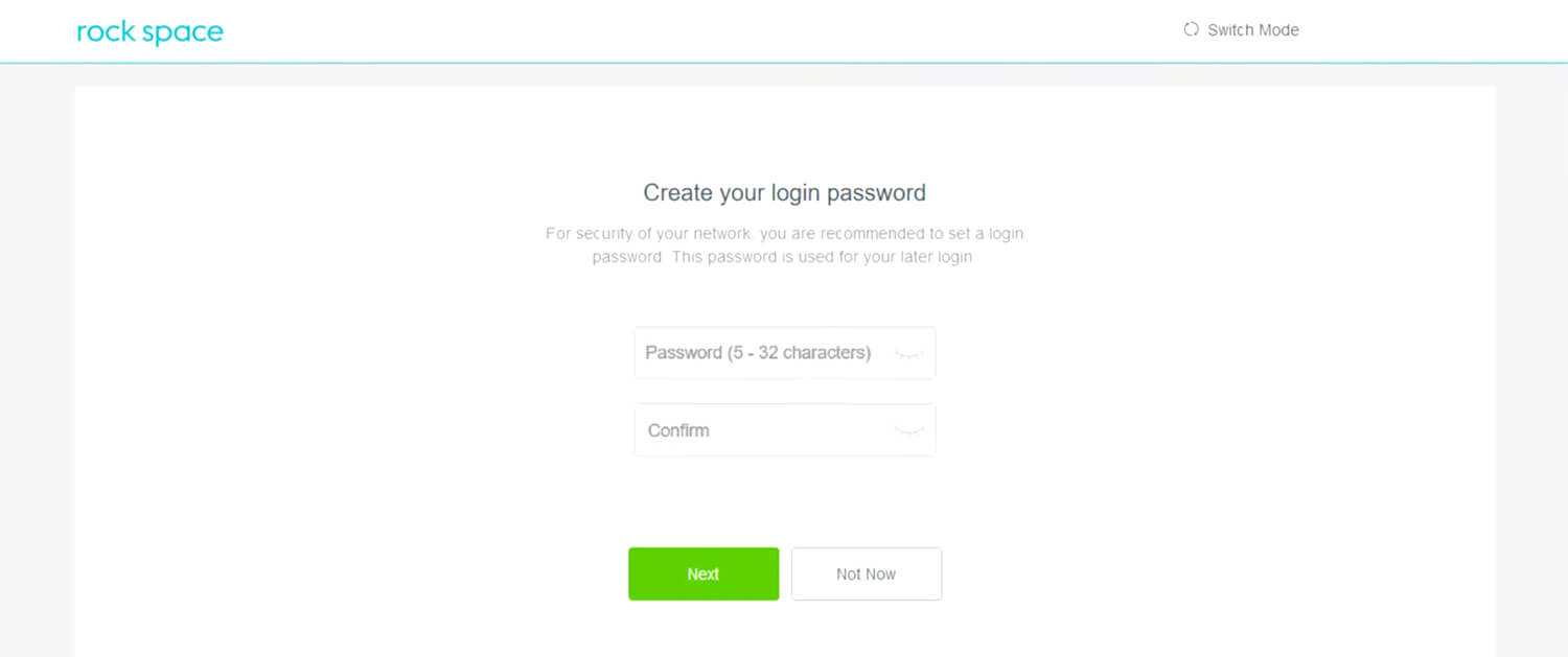 Rockspace extender login page